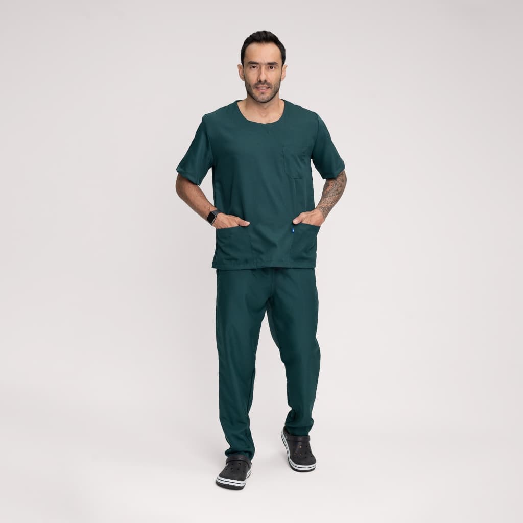 Scrub Pijama Cirúrgico Gabardine Masculino Gola Redonda