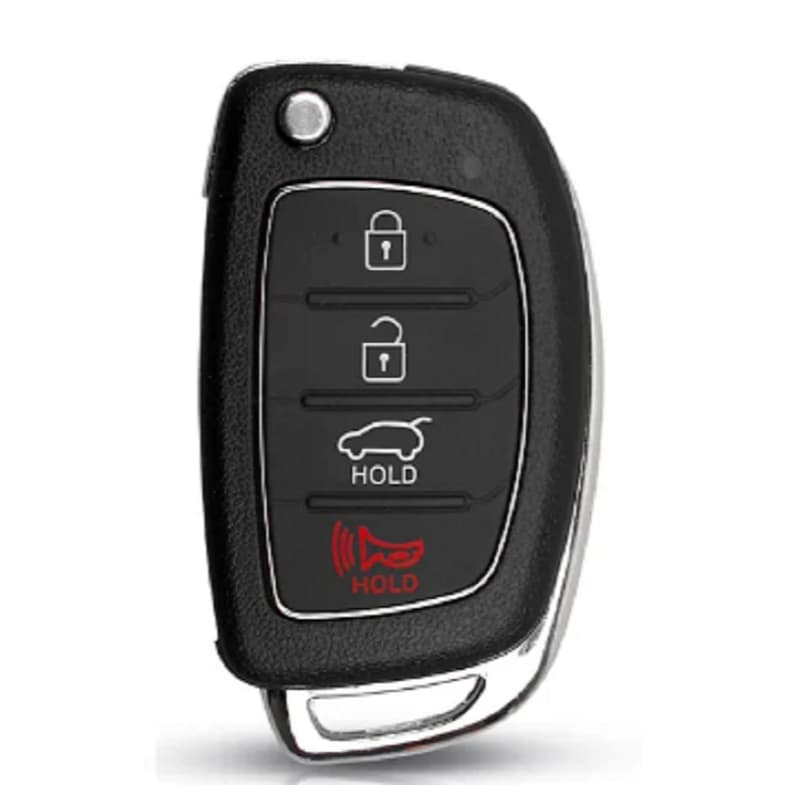 CARCAÇA CHAVE CAVINETE HB20 4 BOTÕES HOLD VERMELHO KIA HYUNDAI - MODELOS ATÉ O ANO DE 2015.
