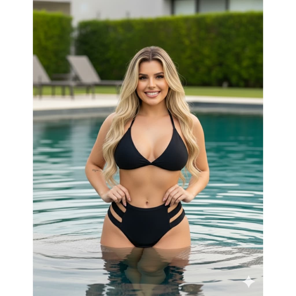 Biquini Hot Pant Cintura Alta Feminino Detalhe Sem Bojo Verão Fashion Blogueira Gringa Tendencia