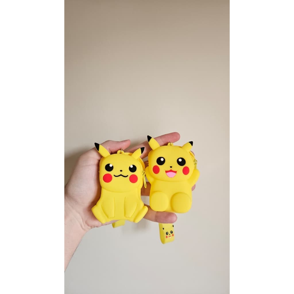 Chaveiro Porta Moedas Pikachu Raichu Silicone Filme Desenho Animado Pixelmon Pokemon