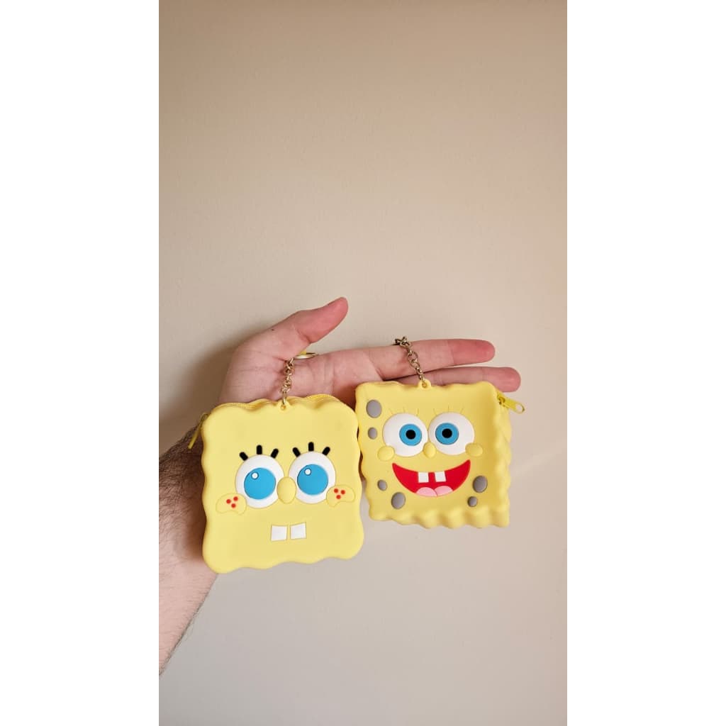Chaveiro Porta Moedas Bob Esponja Patrick Estrela Lula Molusco Silicone Filme Desenho Animado Criança Presente