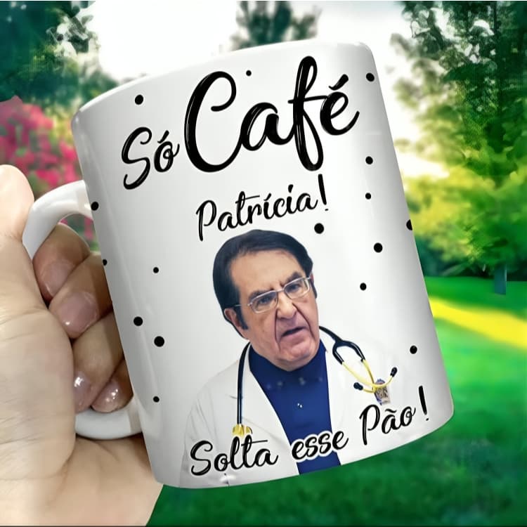 Caneca _Xícara_ Personalizada Dr Now com Nome-Caneca Kilos Mortais- Porcelana de qualidade 325 ml
