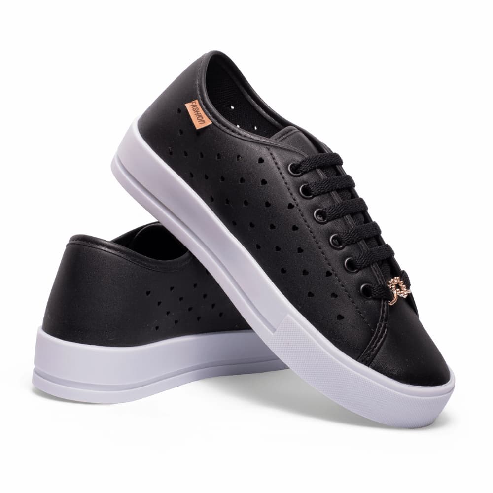 Tênis Casual Feminino com Recortes em Coração  Leve Confortável e Estiloso Oferta Especial