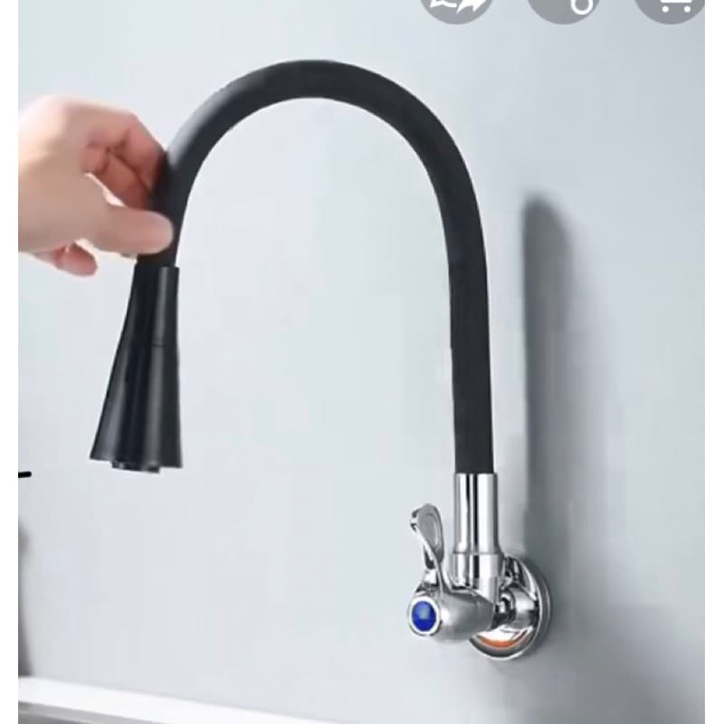 Torneira Gourmet 1:4  de volta pr flexível com tubo preto Parede chuveiro cônico  para pia.