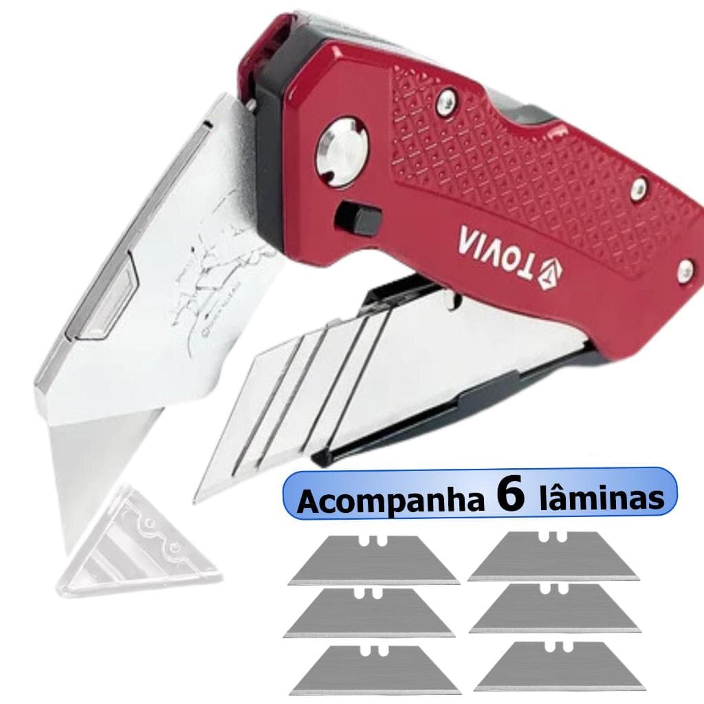 Estilete Compacto Tovia Cortador Multiuso Durável Design Ergonômico Lâmina Afiada Retrátil Robusto