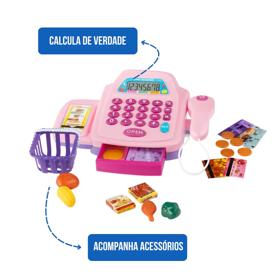 Caixa Registradora Brinquedo Infantil Mercado Com Luz E Som