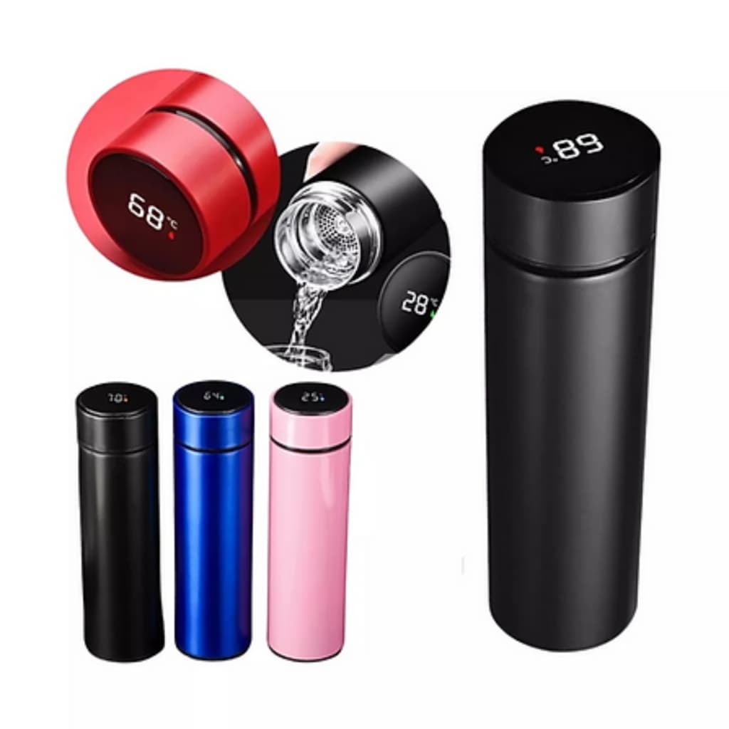 Garrafa Térmica Inox com Tampa LED Touch e Indicador Térmico Prática