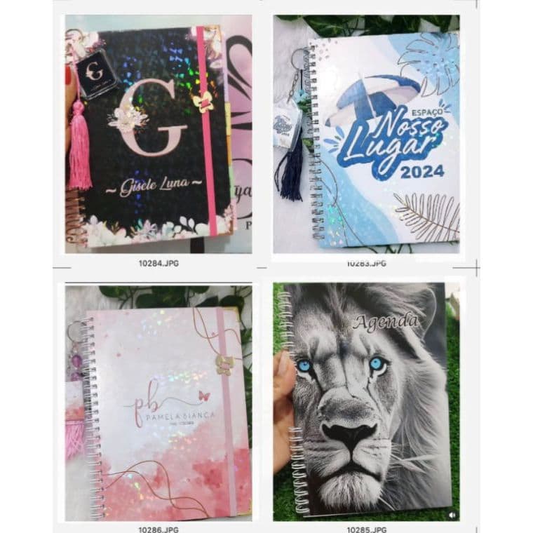 Agenda Personalizada Capa com Nome - foto - logo - imagem / Um dia por página permanente/ Criamos a arte