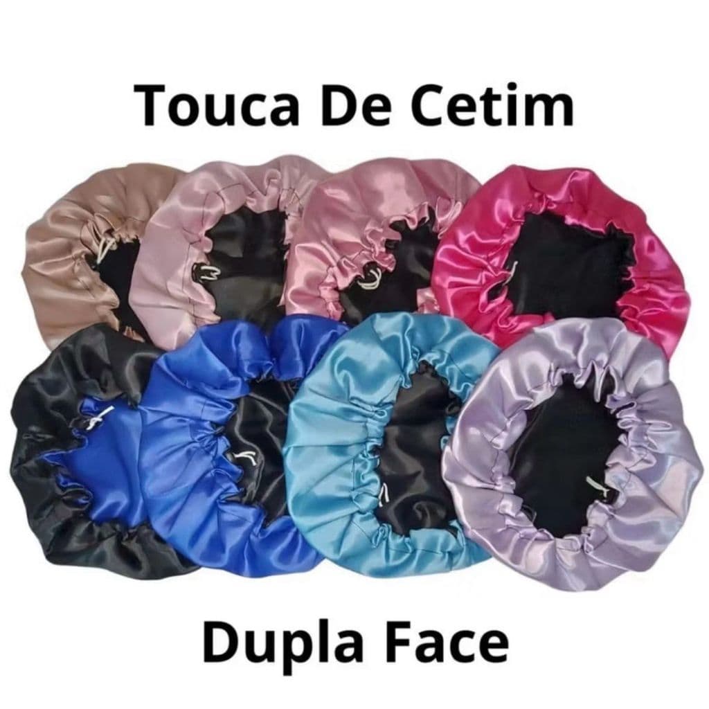 Touca de Cetim Dupla Face com Regulagem | Anti-Frizz e Anti-Quebra | Ideal para Dormir