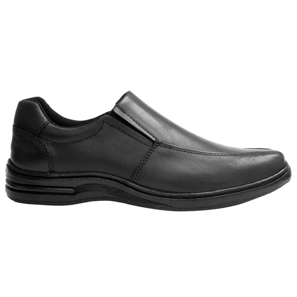 Sapato Masculino Casual em Couro Preto Confortável Solado Antiderrapante Leve