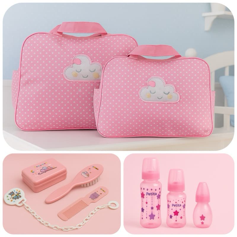 Kit Bolsa Maternidade Barato + mamadeira e kit banho do Bebê