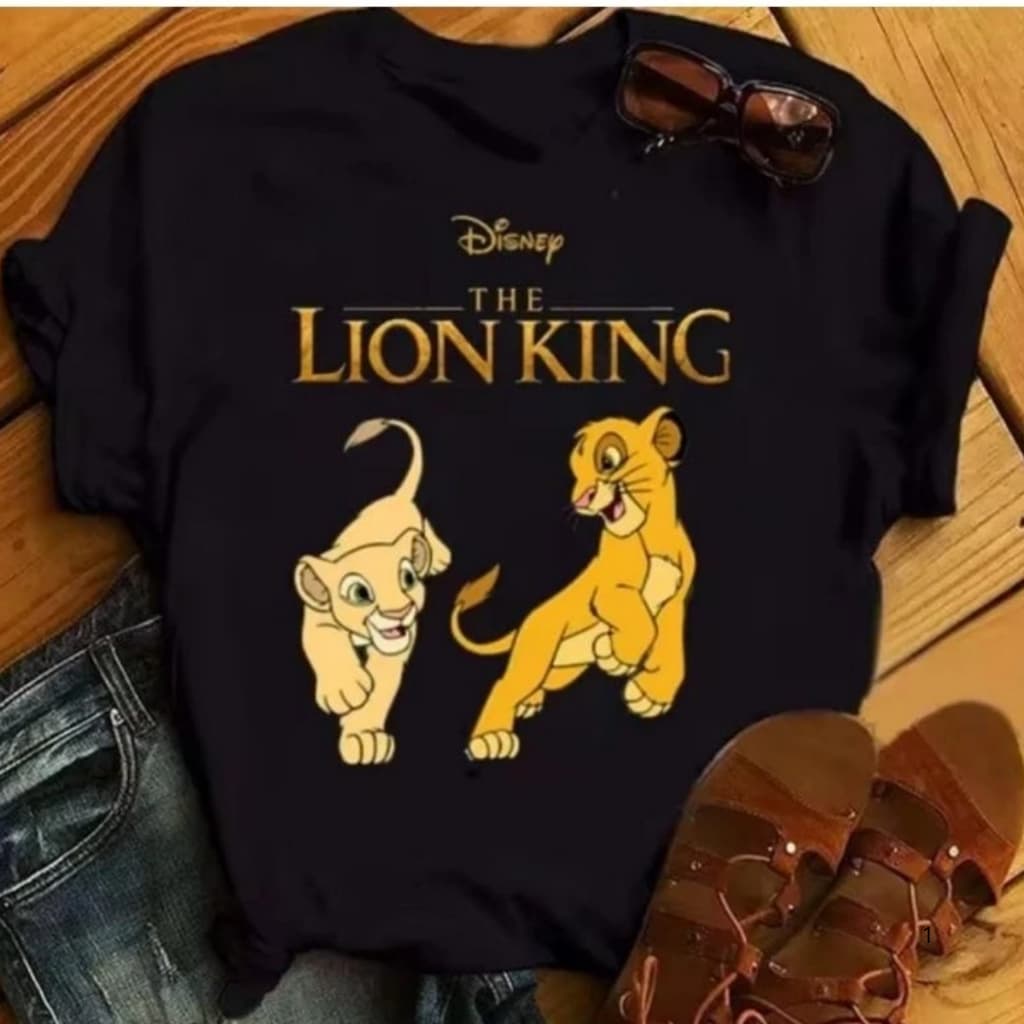 Camiseta T- shirt Feminina Preta Rei Leão - Camisa 100% Algodão Premium