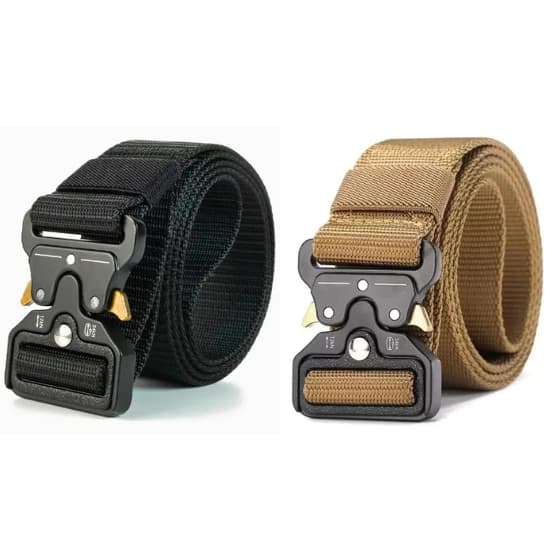 Cinto Tático Militar com Fivela de Engate Rápido Metal preto caqui