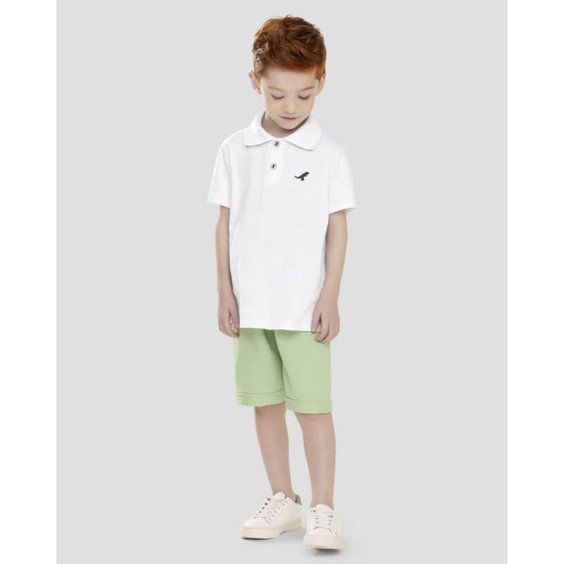 Conjunto masculino com camisa Polo 1 ao 14 - Rei Rex - Moda Infantil e Juvenil