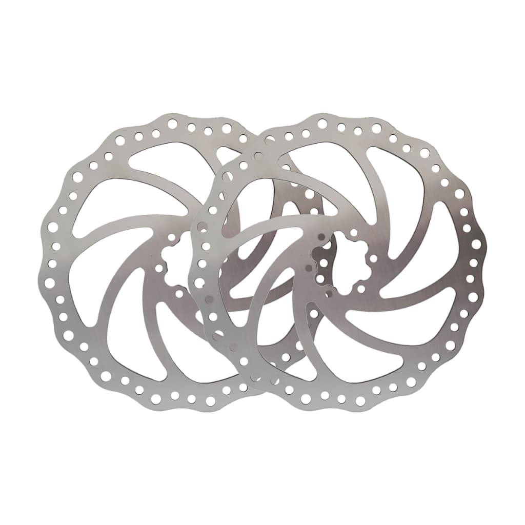 Kit 2 Discos Freio Rotor Bike 6 Furos Aço Inox 203mm MTB Speed Leve JustGoFit