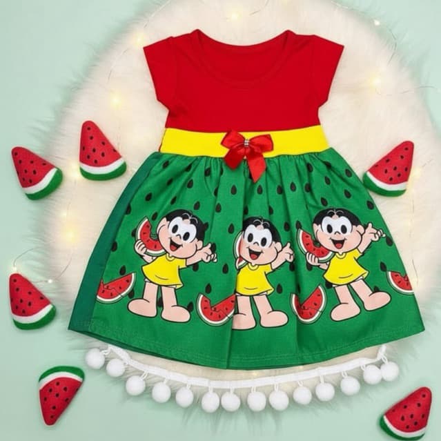 Vestido de menina temático diversos modelos  roupa de bebê temática mesversário