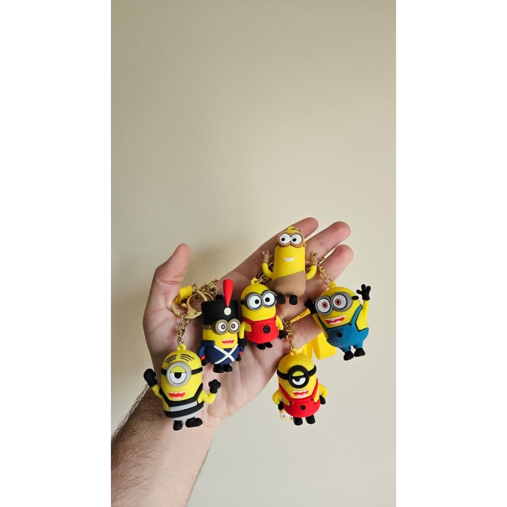 Chaveiro Minion Gru Meu Malvado Favorito Cartoon 3D Emborrachado Desenho Animado Coleção Lembranças Presentes