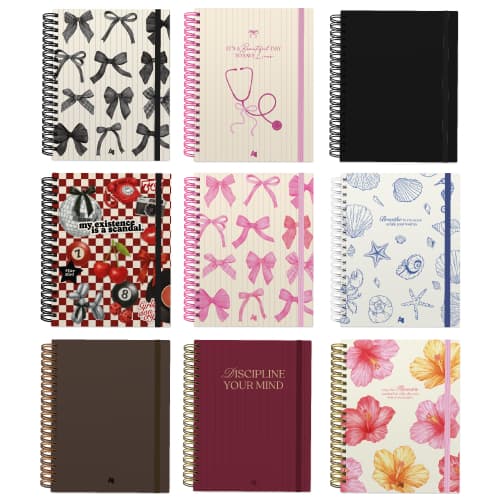Caderno Reposicionável Pautado de linhas brancas 90g/m² Capa dura AD