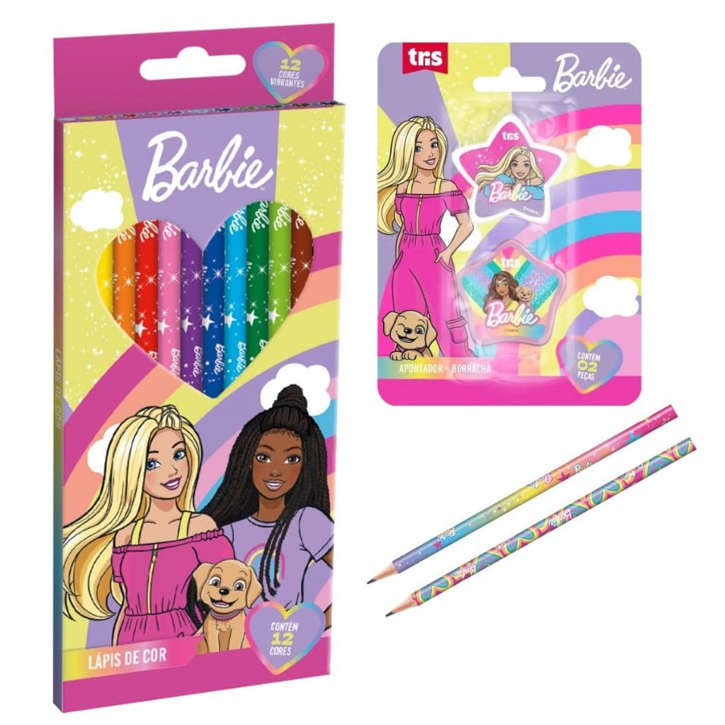 kit Lapis de cor Barbie + Kit Lapis hb Barbie
