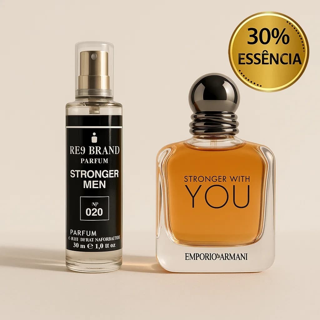 Mini Perfume Stronger Men RE9 30ml – Fragrância Marcante, Elegância e Energia para o Homem Moderno