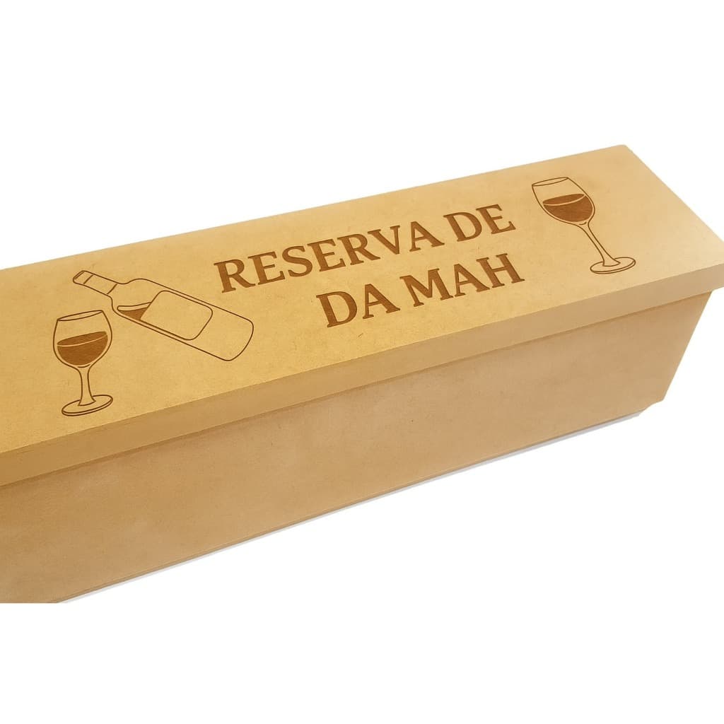 Caixa De Mdf Para Vinho personalizada - 32 X 11 X 11 Cm Gravação a laser
