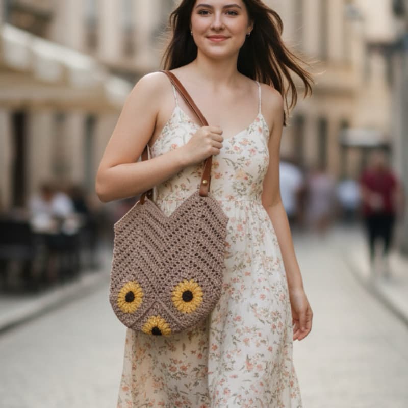 Bolsa de crochê/Bolsa de Ombro/Bolsa artesanal/Estilo Casual/Moda Praia