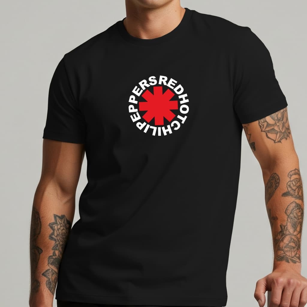 Camiseta Banda Red Hot Chili Peppers Masculina Rock Tshirt Estilosa Algodão RHC Peppers Casual