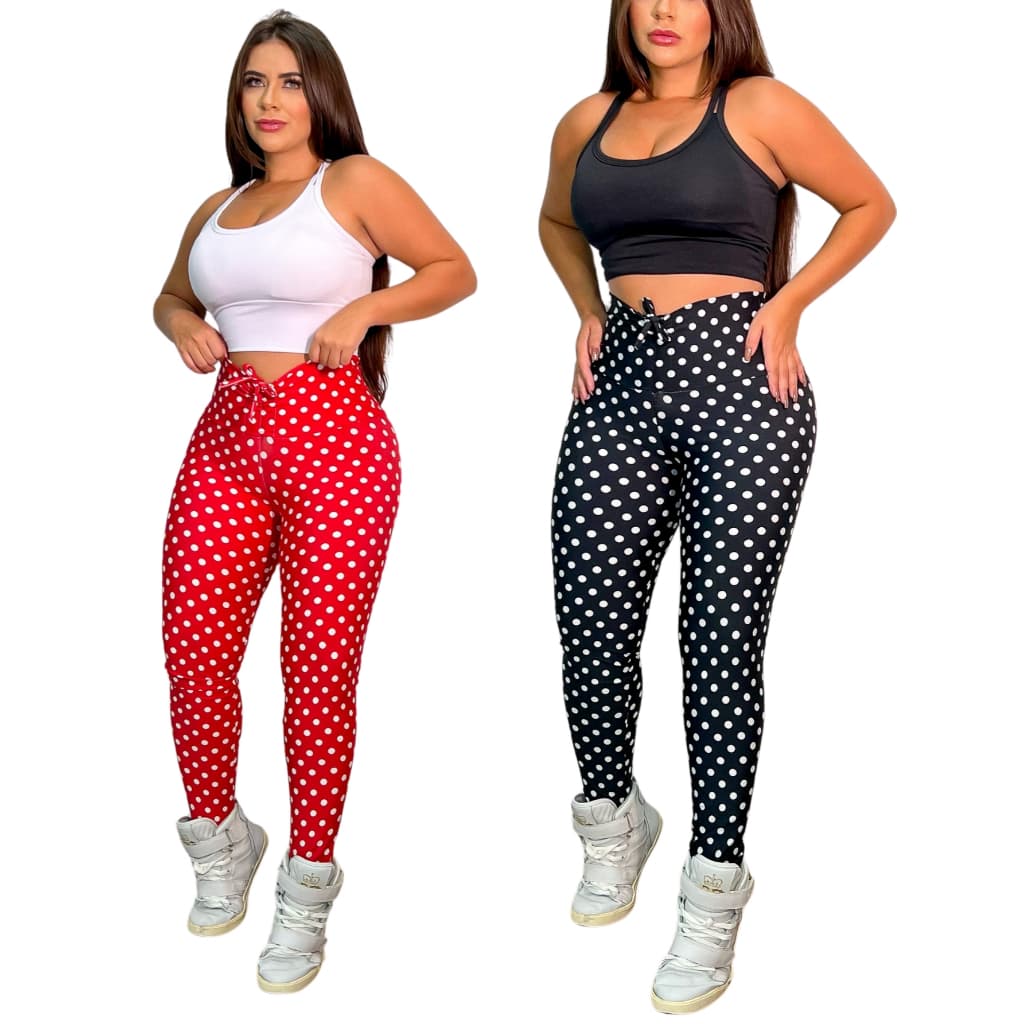Kit Com 2 Calça Leg Com Corda Academia Lançamento