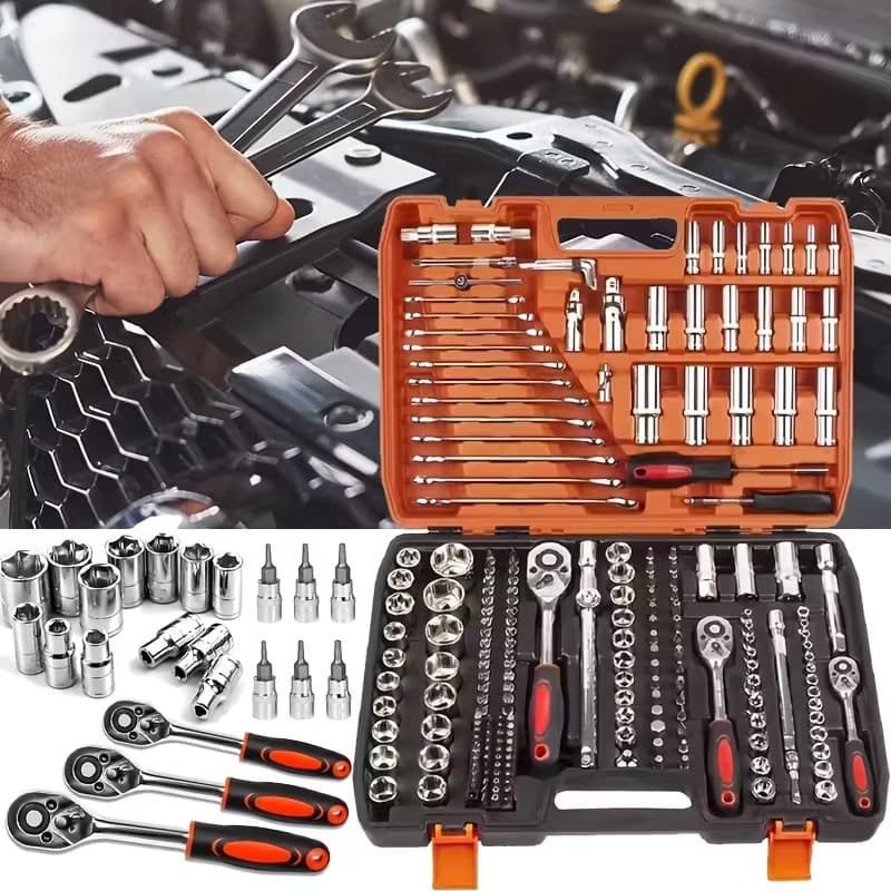 Jogo De Ferramentas 216 Peças Kit Manual Chaves  Profissional