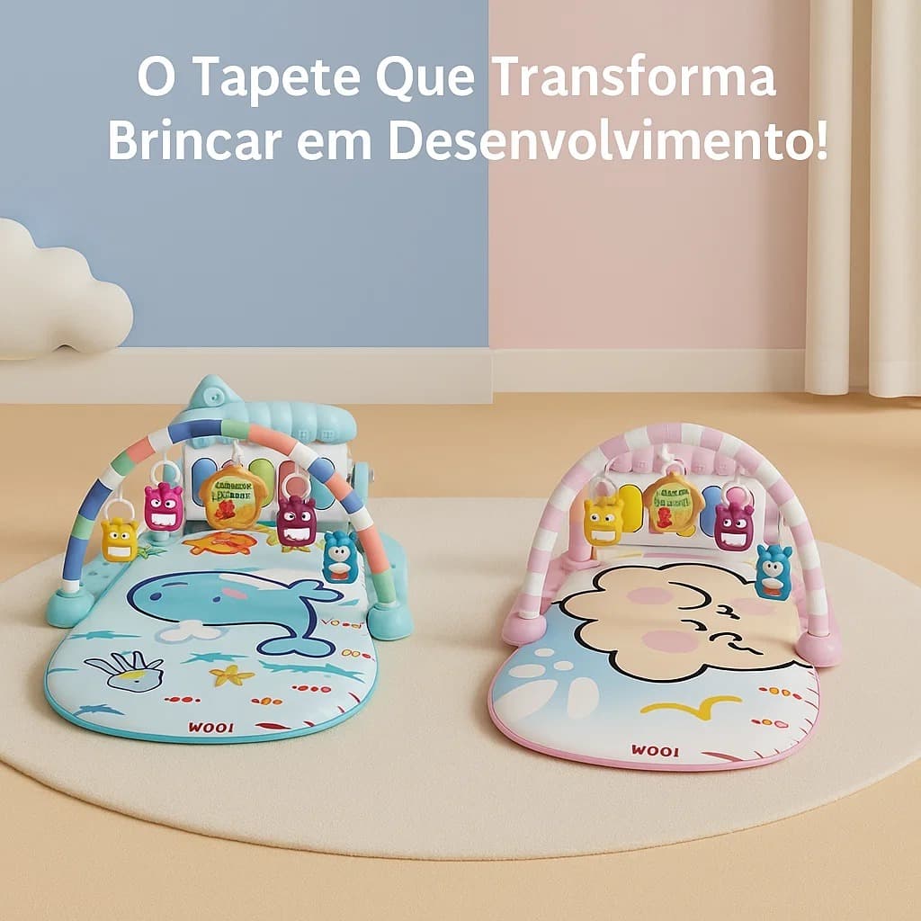 Tapete Bebê Atividade Musical Piano Interativo Diversão Conforto Desenvolvimento Primeiro Meses Móbiles