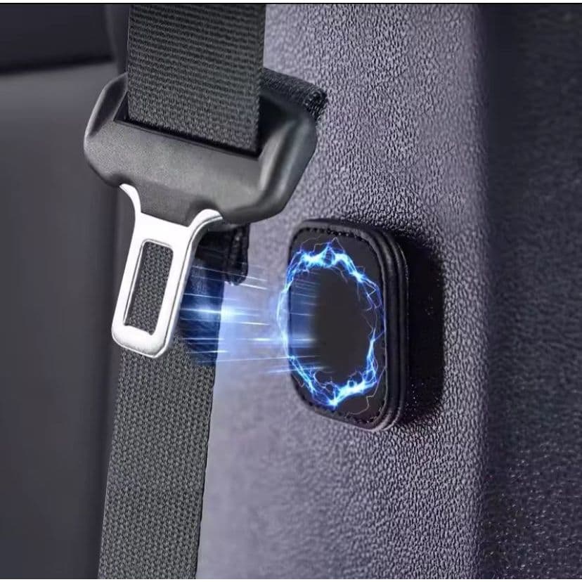 Suporte Magnético para Cinto de Segurança Couro PU Carro Prendedor Anti Ruído Fivela Universal Fixador Automotivo