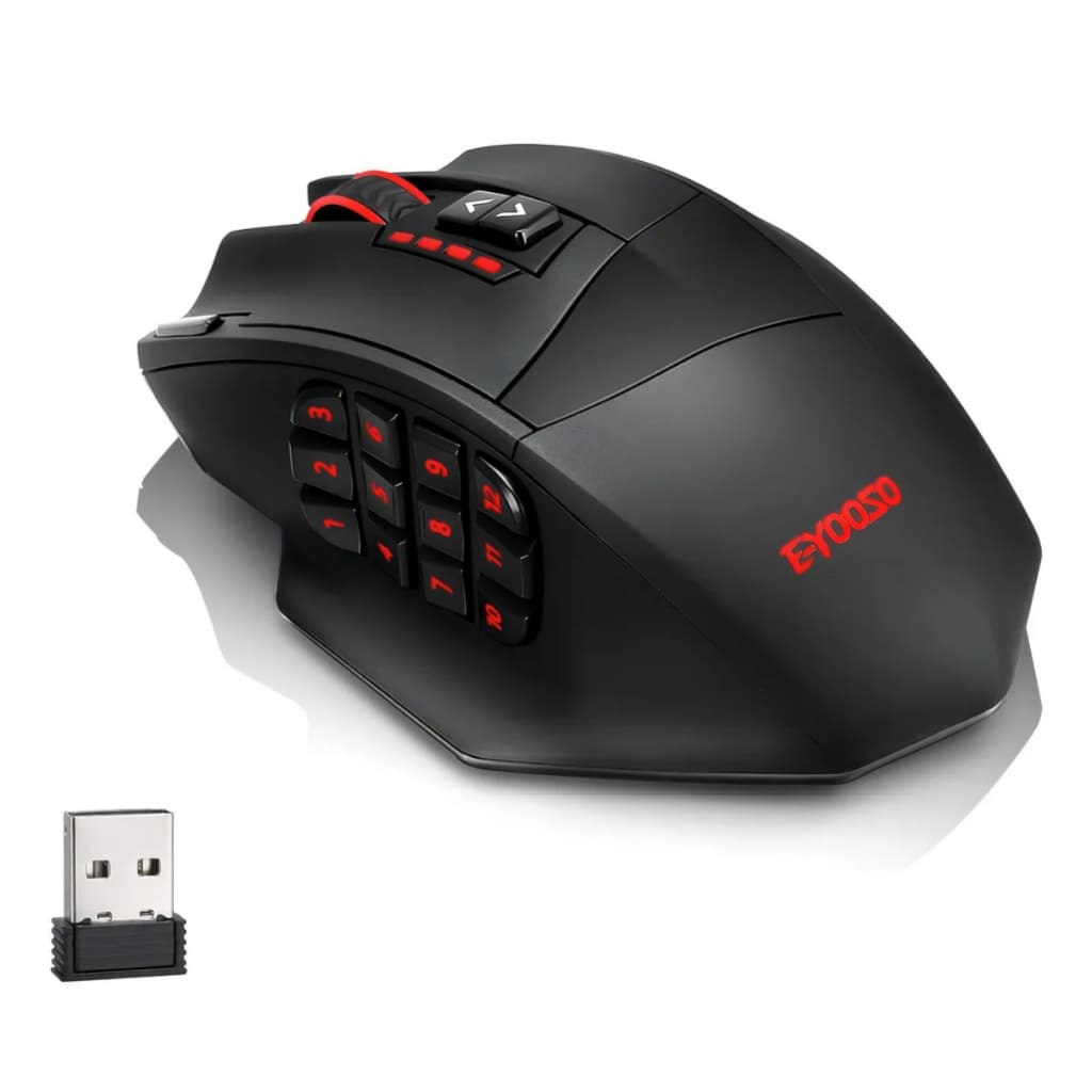 E-yoooso x33 Mouse Gamer sem fio recarregável Usb 18 botões programáveis 16000Dpi Mouse programável sem fio