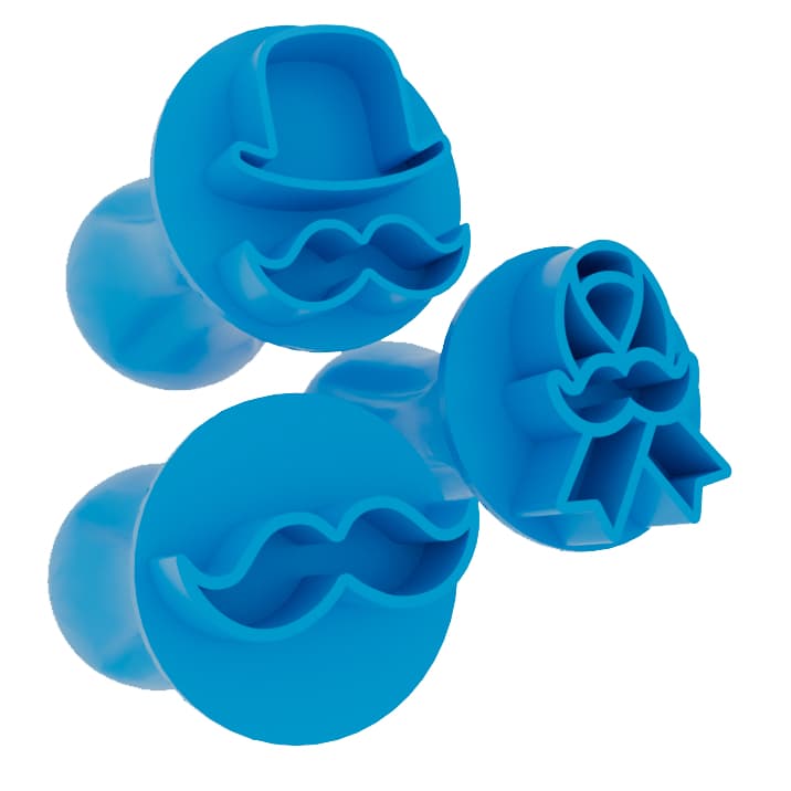 Carimbos Novembro Azul 3D Laço Bigode Se Cuide Biscuit Docinhos Homem Também Se Cuida PLA Impressão 3D