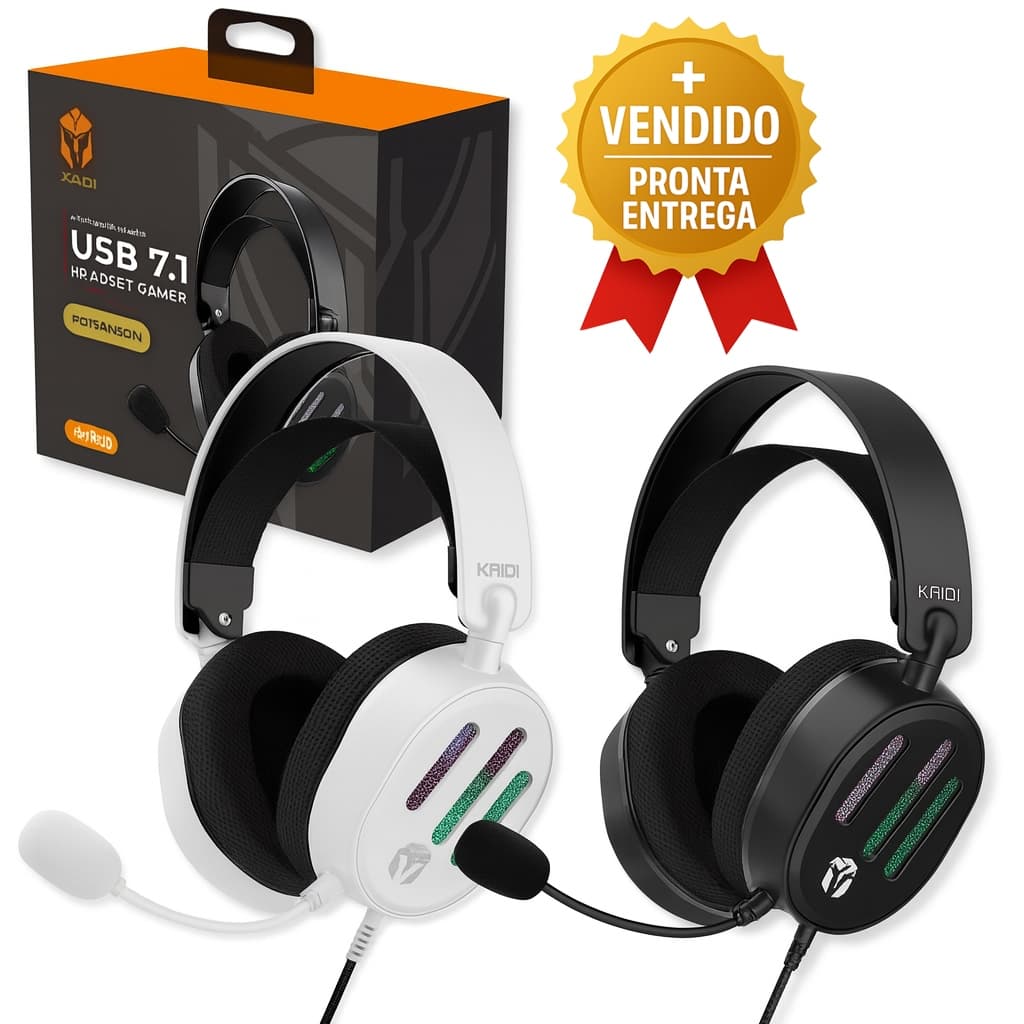 Headphone Headset Gamer Som 7.1 Surround Microfone Cancelamento de Ruído e Design Moderno