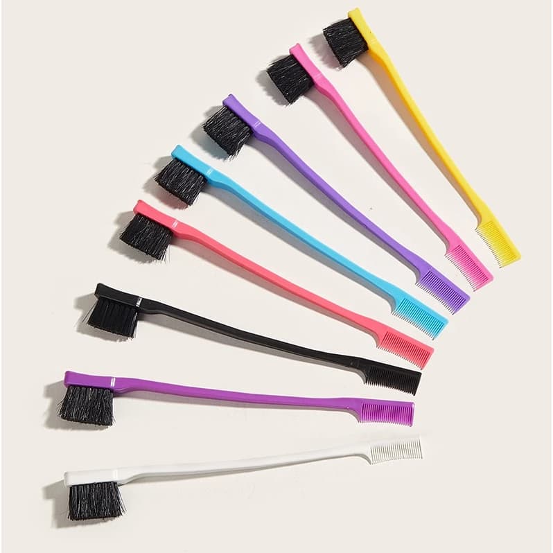 Escova Escovinha Pente Para Baby Hair 2 em 1 Cabelo e Sobrancelha