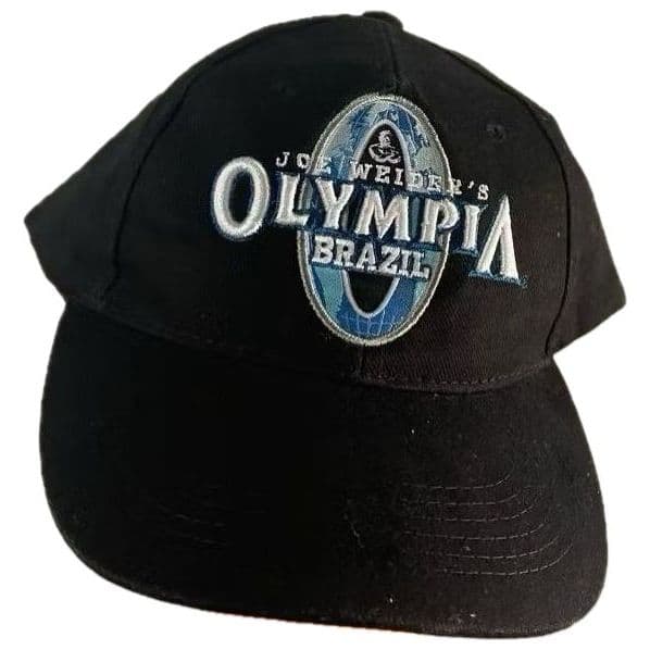 Boné Joe Weider’s Olympia Brazil Aba Curva Preto Oficial