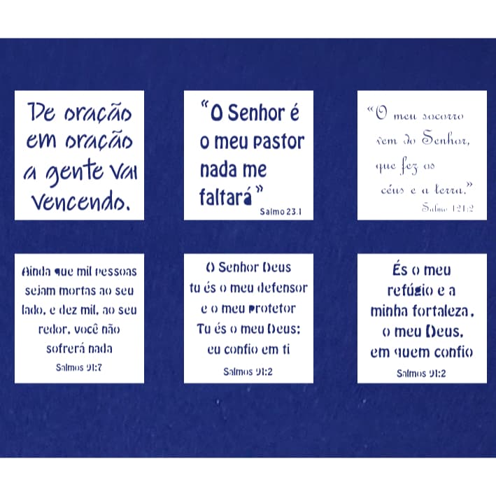 Stencil para Pintura Frases Religiosas Grupo 2 14x14cm