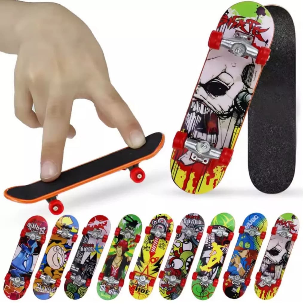 Skate de Mão para Crianças Adulto Presente Infantil Várias Estampas Sk8 de Dedo