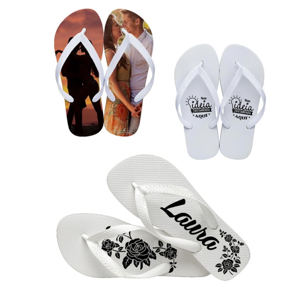 KITS CHINELOS, 10, 15, 20, 25, ou 30 PARES PERSONALIZADOS DO TAMANHO 17/18 AO 45/46 COM SUA ARTE