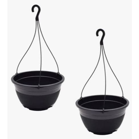Kit 2 Vasos De Flor Com Suporte Gancho Suspenso Grande 27cm ( PLASTSHOP )