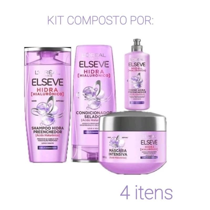 Elseve Hidra Hialuronico Shampoo 200ml | Cond. 200ml | Creme 250ml | Mascara 300g