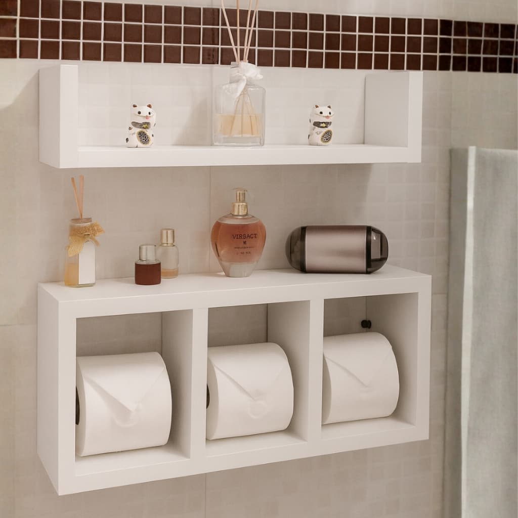 Nicho Prateleira 2 Unidades MDF Branco Decoração Instalação Invisível alta qualidade