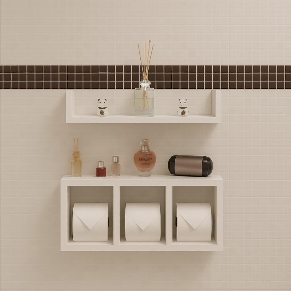 Nicho Decoração Prateleira C/2 peças MDF Branco mdf