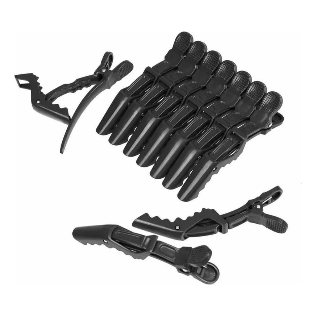 Kit 12 Presilhas de Cabelo Jacaré Profissional Bico de Pato Prendedor Salão Cabeleireiro