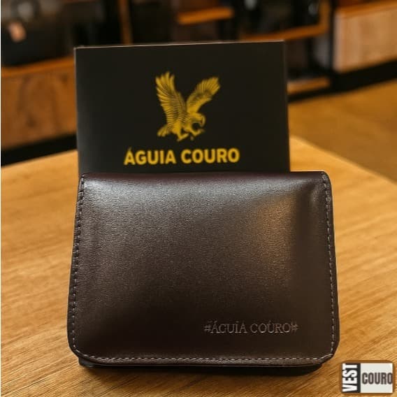 Carteira Masculina Couro Legítimo em L Porta Cnh Cédulas Porta Notas e Moedas