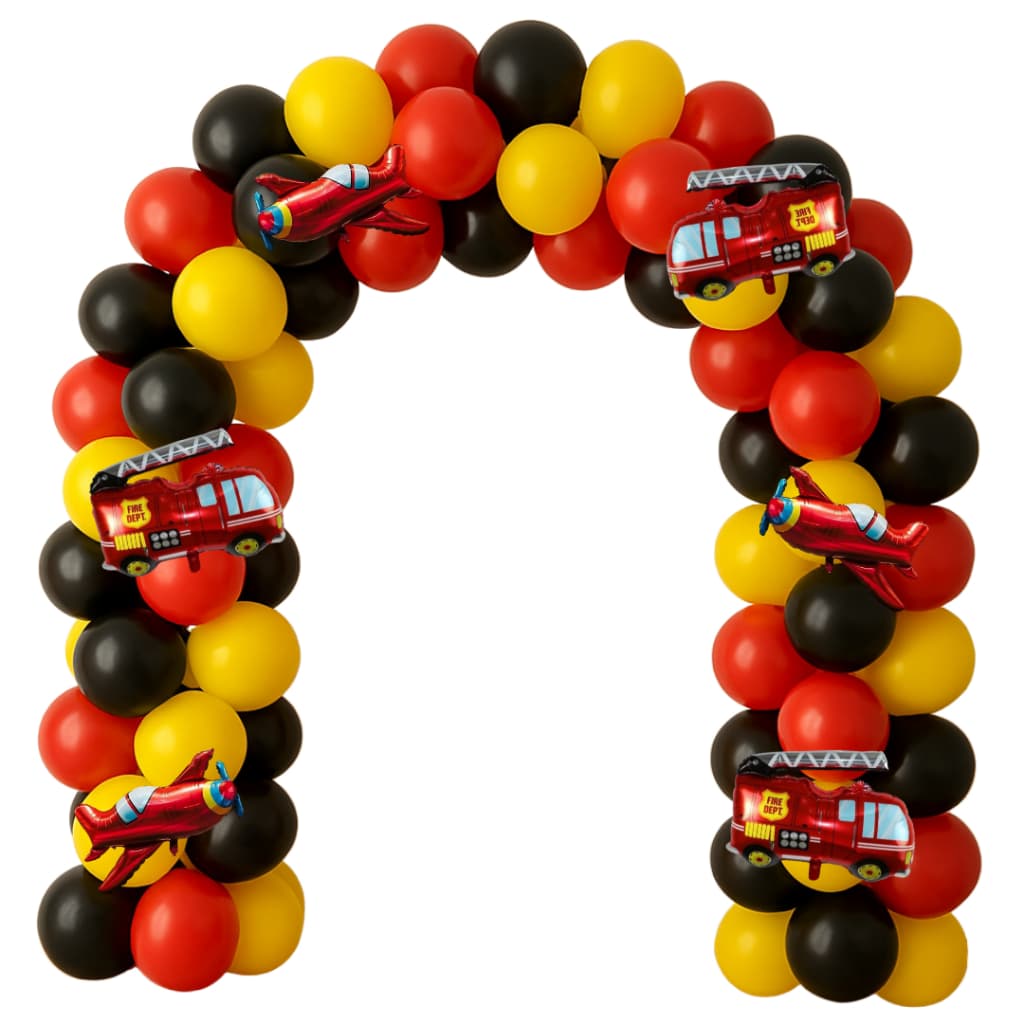 Kit Festa Infantil Bombeiro Avião Bexiga Balão Caminhão Herói Arco Painel Balões 6,5 Pol