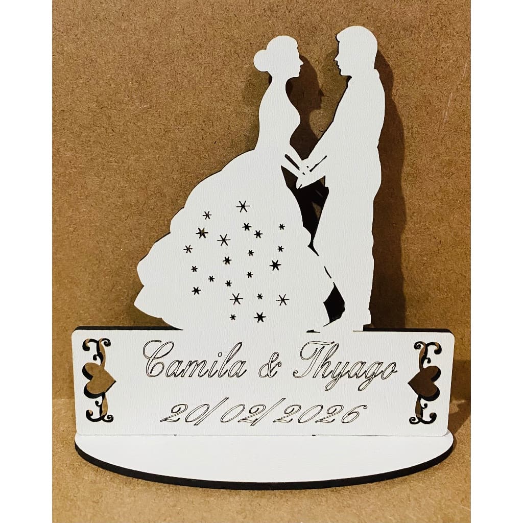 Kit 20 Centro De Mesa Casamento Noivos Mdf Lembrançinha