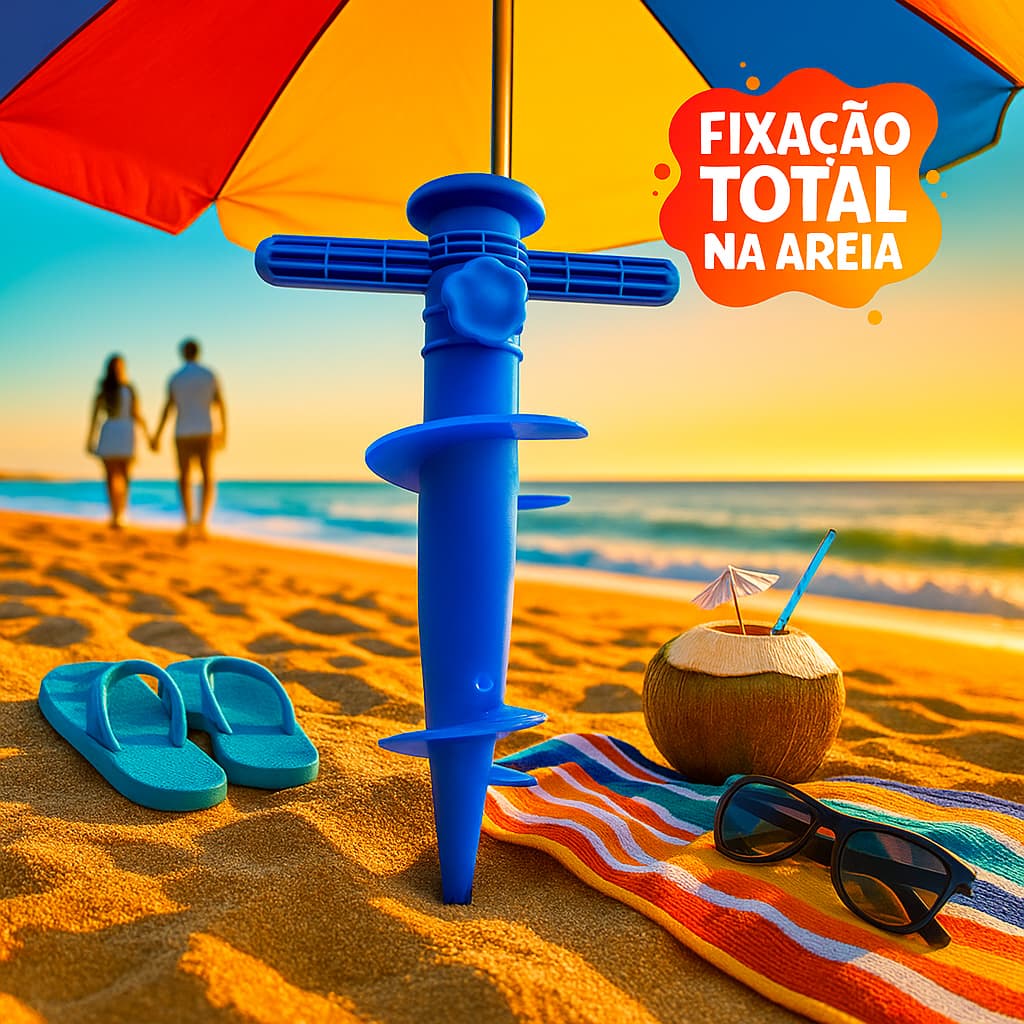Suporte Saca Areia Rosca Para Guarda Sol Vara De Pesca