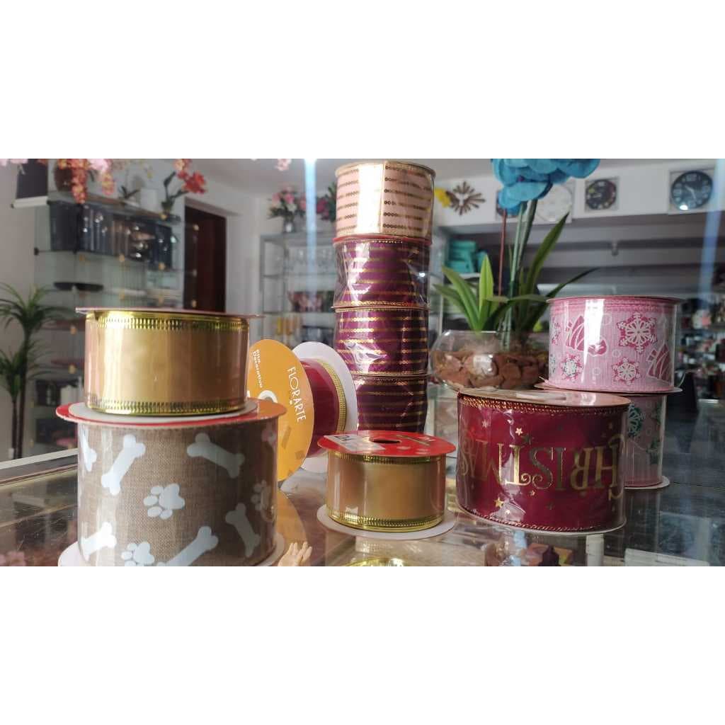 Fitas Aramadas Para Laços Decoração Natalina - Vários Modelos