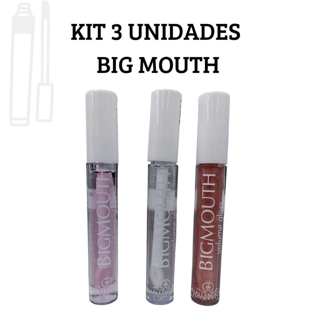 Kit 3 Unidades Big Mouth Phallebeauty Gloss Volumoso Efeito Boca Grande 4ml